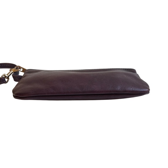 Vintage Leather Detachable Wristlet Pouch- Eggplant Purple - Picture 8 of 11